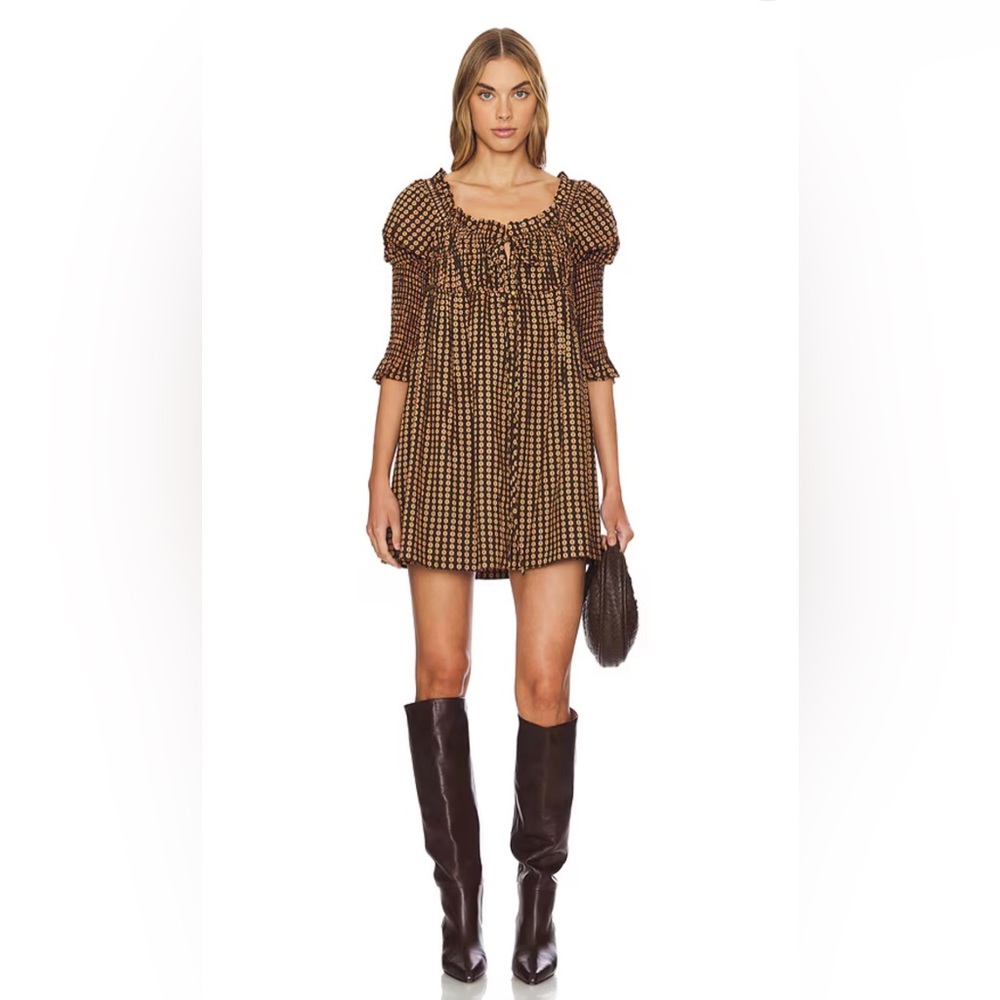 NWOT Star Dip Mini Dress in Black Combo Size Small